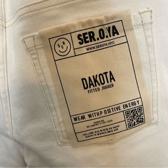 SER.O.YA DAKOTA DENIM JOGGER WHITE Size 30 New - Picture 5 of 10